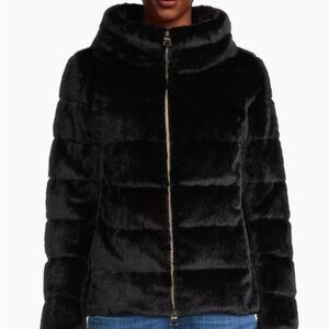 Herno Faux fur Teddy Black Jacket. Like new - only worn a few times!